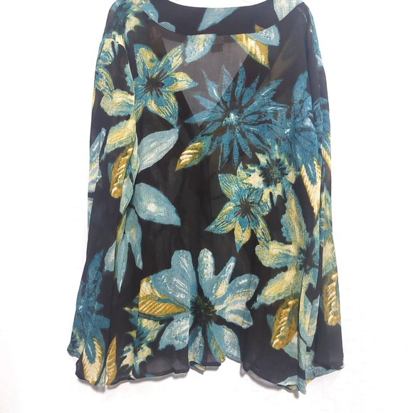 Chico's Womens 3(16) Silk 1 Button Blouse Top Sheer Long Sleeve V Neck Silk - Picture 5 of 7